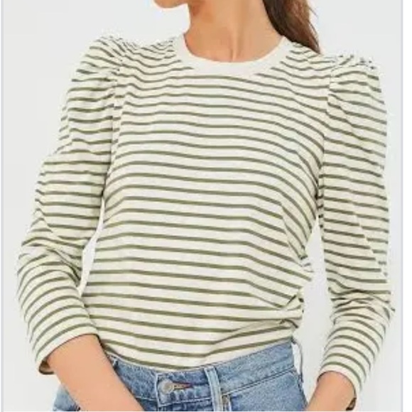 Boden Imogene Breton stripped shirt with puffy shoulders - Picture 3 of 8